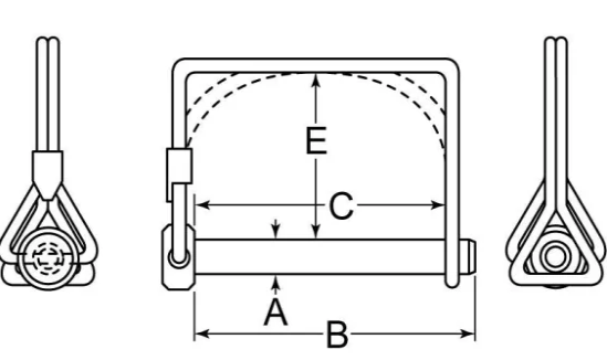 Snapper Pin 1/4'' x 2 1/2'' Square Style