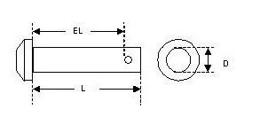 CLEVIS PIN   5/16'' x 2'' Plated   EL = 45.23mm